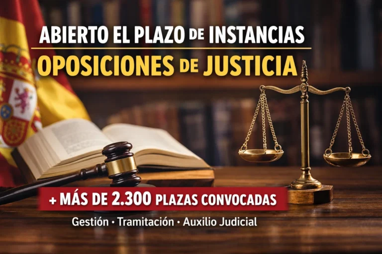 Abierto el plazo de presentación de instancias para las oposiciones de Justicia 2026